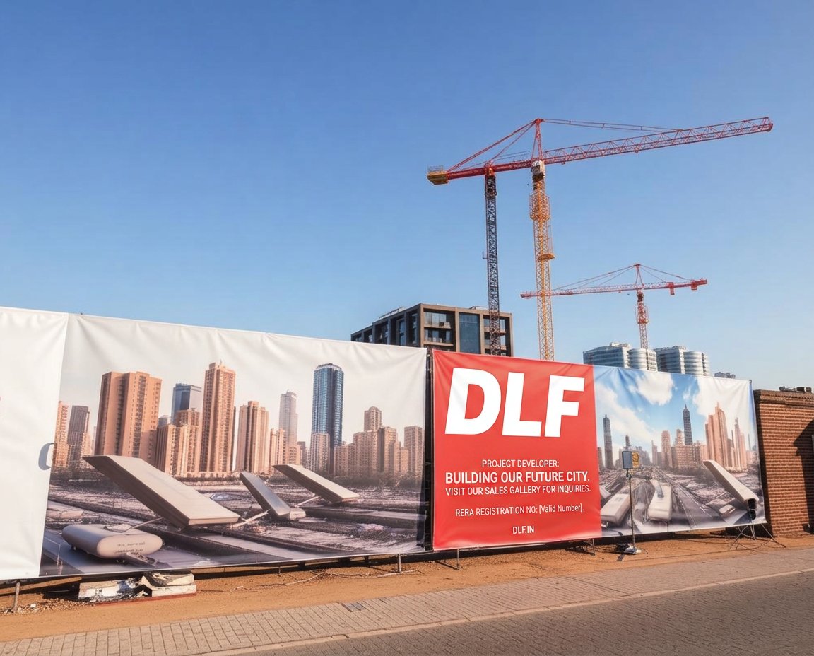DLF project site branding and perimeter hoardings