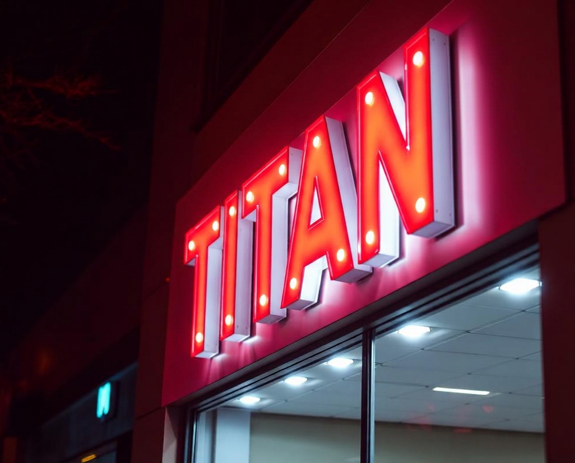 Titan illuminated acrylic LED storefront signage